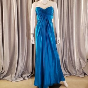 Cerulean Blue 100% Silk Evening Gown NWT